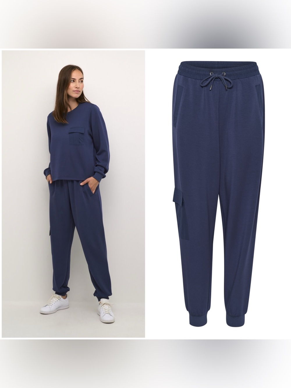 NWT Culture Chabrina Sweatpants (NAVY) Joggers. one cargo pocket. Small